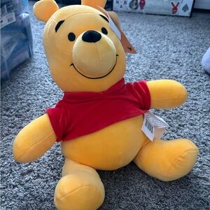 Yellow Plush Bear Toy with Red Shirt— Winnie the Pooh (Weighted)